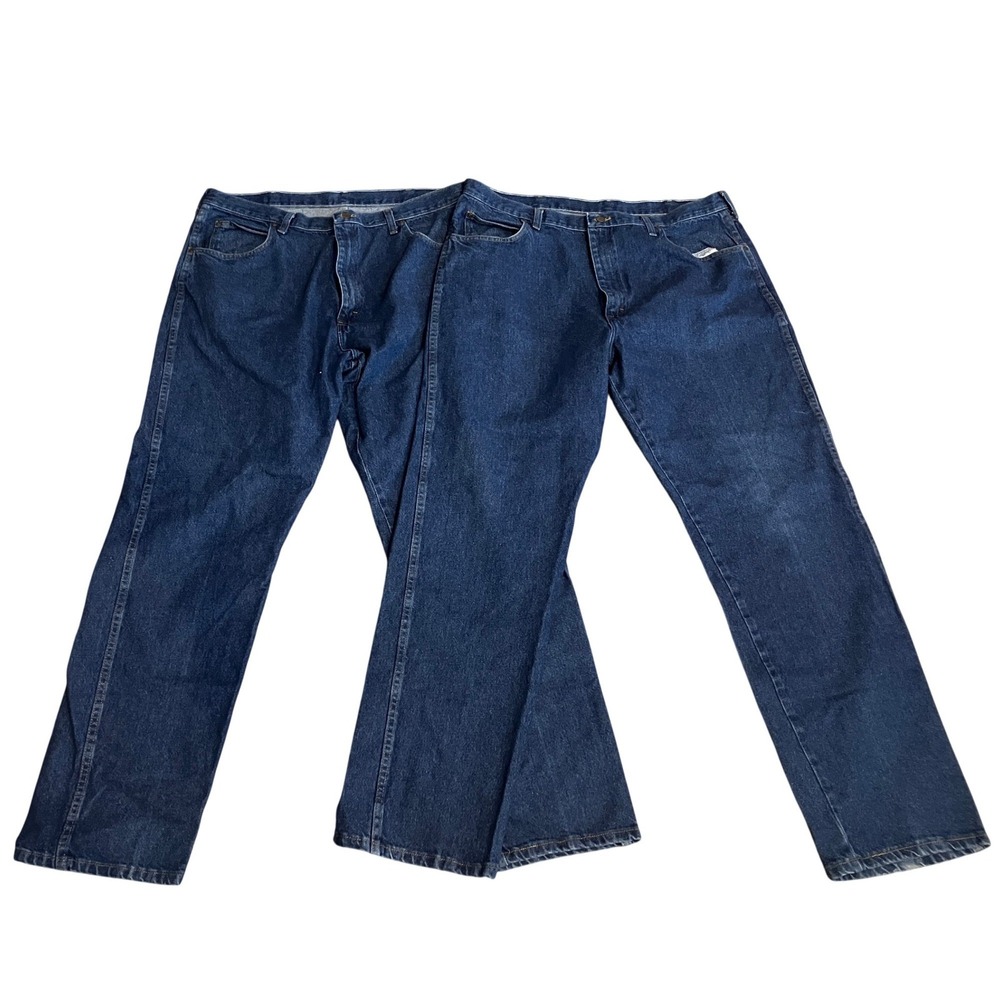 Red Kap Lot (2) Mens Straight Leg Workwear Jeans Blue 38x32 (tag 40x34) PD60PW5